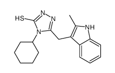 4-cyclohexyl-3-[(2-methyl-1H-indol-3-yl)methyl]-1H-1,2,4-triazole-5-thione结构式