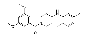 (3,5-dimethoxyphenyl)-[4-(2,5-dimethylanilino)piperidin-1-yl]methanone结构式