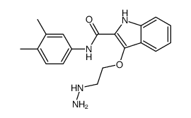 N-(3,4-dimethylphenyl)-3-(2-hydrazinylethoxy)-1H-indole-2-carboxamide结构式