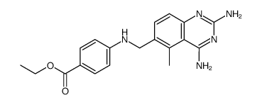 4-[(2,4-diamino-5-methyl-quinazolin-6-ylmethyl)-amino]-benzoic acid ethyl ester结构式