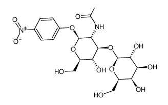 4-硝基苯基 2-乙酰氨基-2-脱氧-3-O-(Β-D-吡喃半乳糖)-Β-D-吡喃葡萄糖苷结构式