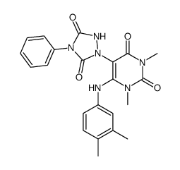 6-(3,4-dimethyl-anilino)-5-(3,5-dioxo-4-phenyl-[1,2,4]triazolidin-1-yl)-1,3-dimethyl-1H-pyrimidine-2,4-dione Structure