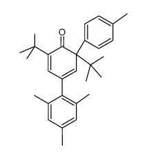 2,6-Di-tert-butyl-6-p-tolyl-4-(2,4,6-trimethyl-phenyl)-cyclohexa-2,4-dienone结构式