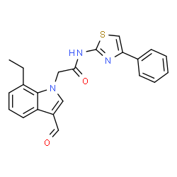 1H-Indole-1-acetamide,7-ethyl-3-formyl-N-(4-phenyl-2-thiazolyl)-(9CI) picture