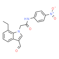 1H-Indole-1-acetamide,7-ethyl-3-formyl-N-(4-nitrophenyl)-(9CI) structure