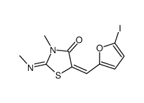 (5Z)-5-[(5-iodofuran-2-yl)methylidene]-3-methyl-2-methylimino-1,3-thiazolidin-4-one Structure