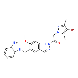 1H-Pyrazole-1-aceticacid,4-bromo-3,5-dimethyl-,[[3-[(3a,7a-dihydro-1H-benzotriazol-1-yl)methyl]-4-methoxyphenyl]methylene]hydrazide(9CI) structure