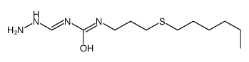 1-(3-hexylsulfanylpropyl)-3-(hydrazinylmethylidene)urea结构式