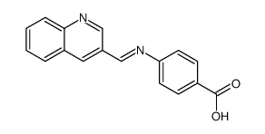 4-(quinolin-3-ylmethylideneamino)benzoic acid结构式