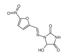 5-hydroxy-1-(5-nitro-furan-2-ylmethyleneamino)-imidazolidine-2,4-dione Structure