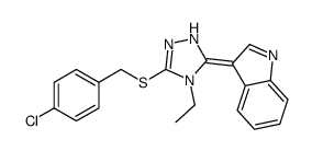 3-[3-[(4-chlorophenyl)methylsulfanyl]-4-ethyl-1H-1,2,4-triazol-5-ylidene]indole Structure