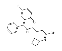N-cyclobutyl-4-[[(Z)-(3-fluoro-6-oxocyclohexa-2,4-dien-1-ylidene)-phenylmethyl]amino]butanamide结构式
