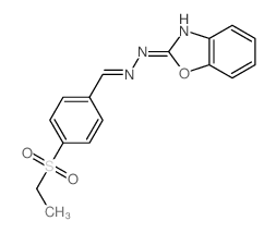 N-[(4-ethylsulfonylphenyl)methylideneamino]benzooxazol-2-amine Structure