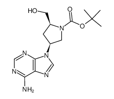 1,1-dimethylethyl (2S,4S)-4-(6-amino-9H-purin-9-yl)-2-(hydroxymethyl)-2,3,4,5-tetrahydro-1H-pyrrole-1-carboxylate Structure