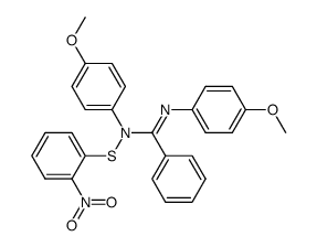 N,N'-Bis-(4-methoxy-phenyl)-N-(2-nitro-phenylsulfanyl)-benzamidine Structure