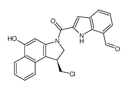 3-(7-formylindole-2-carbonyl)-1-(S)-(chloromethyl)-5-hydroxy-1,2-dihydro-3H-benz[e]indole Structure
