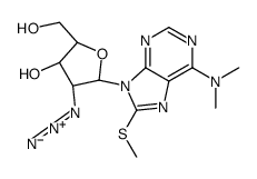 (2R,3S,4R,5R)-4-azido-5-[6-(dimethylamino)-8-methylsulfanylpurin-9-yl]-2-(hydroxymethyl)oxolan-3-ol结构式