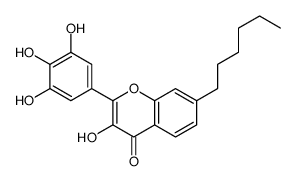 7-hexyl-3-hydroxy-2-(3,4,5-trihydroxyphenyl)chromen-4-one结构式
