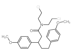 N,N-bis(2-chloroethyl)-3,5-bis(4-methoxyphenyl)pentanamide structure