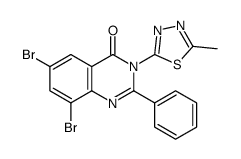6,8-dibromo-3-(5-methyl-1,3,4-thiadiazol-2-yl)-2-phenylquinazolin-4-one结构式