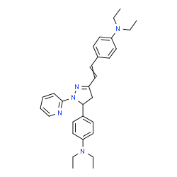 4-[2-[5-[4-(diethylamino)phenyl]-4,5-dihydro-1-(2-pyridyl)-1H-pyrazol-3-yl]vinyl]-N,N-diethylaniline structure