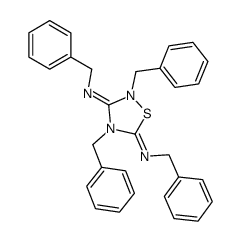 2,4-dibenzyl-3,5-bis(benzylimino)-1,2,4-thiadiazolidine Structure