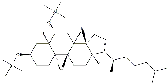 [(5β-Cholestane-3α,6β-diyl)bisoxy]bis(trimethylsilane) structure