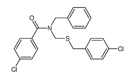 N-benzyl-4-chloro-N-(((4-chlorobenzyl)thio)methyl)benzamide Structure