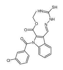 ethyl 3-[(E)-(carbamothioylhydrazinylidene)methyl]-1-(3-chlorobenzoyl)indole-2-carboxylate结构式