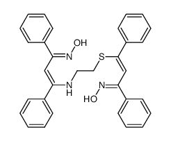 1,4-bis(3-hydroxyimino-1,3-diphenyl-1-propenyl)-1-thia-4-azabutane结构式