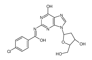 4-chloro-N-[9-[(2R,4S,5R)-4-hydroxy-5-(hydroxymethyl)oxolan-2-yl]-6-oxo-3H-purin-2-yl]benzamide结构式