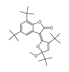 5,7-Di-tert-butyl-3-[3,5-di-tert-butyl-5-methoxy-5H-furan-(2E)-ylidene]-3H-benzofuran-2-one结构式