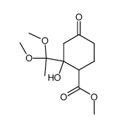methyl 2-(1,1-dimethoxyethyl)-2-hydroxy-4-oxocyclohexane-1-carboxylate结构式