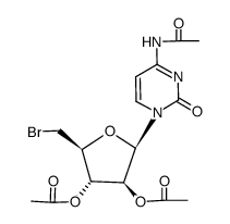4-Acetamido-1-(2,3-di-O-acetyl-5-bromo-5-deoxy-β-D-arabinofuranosyl)pyrimidin-2(1H)-one Structure