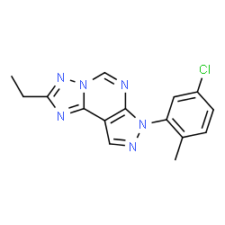 7-(5-chloro-2-methylphenyl)-2-ethyl-7H-pyrazolo[4,3-e][1,2,4]triazolo[1,5-c]pyrimidine structure