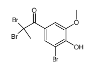 2,2-dibromo-1-(3-bromo-4-hydroxy-5-methoxy-phenyl)-propan-1-one结构式