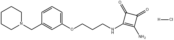 3-Cyclobutene-1,2-dione, 3-amino-4-[[3-[3-(1-piperidinylmethyl)phenoxy]propyl]amino]-, hydrochloride (1:1) structure