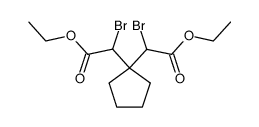 2,2'-dibromo-2,2'-cyclopentylidene-di-acetic acid diethyl ester Structure