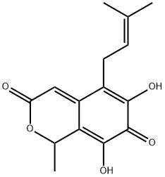 6,8-Dihydroxy-1-methyl-5-(3-methyl-2-butenyl)-1H-2-benzopyran-3,7-dione picture