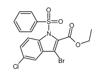 ethyl 1-(benzenesulfonyl)-3-bromo-5-chloroindole-2-carboxylate Structure