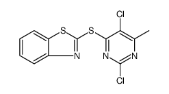 Benzothiazole, 2-[(2,5-dichloro-6-methyl-4-pyrimidinyl)thio] Structure