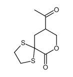 7-acetyl-9-oxa-1,4-dithiaspiro[4.5]decan-10-one Structure