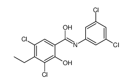 3,5-dichloro-N-(3,5-dichlorophenyl)-4-ethyl-2-hydroxybenzamide结构式