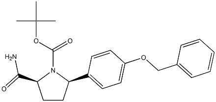 (2R,5S)-tert-butyl 2-(4-(benzyloxy)phenyl)-5-carbamoylpyrrolidine-1-carboxylate结构式