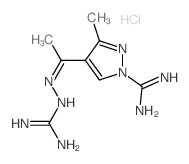 4-[N-(diaminomethylideneamino)-C-methyl-carbonimidoyl]-3-methyl-pyrazole-1-carboximidamide structure
