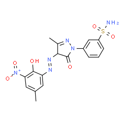 3-[4,5-dihydro-4-[(2-hydroxy-5-methyl-3-nitrophenyl)azo]-3-methyl-5-oxo-1H-pyrazol-1-yl]benzenesulphonamide结构式
