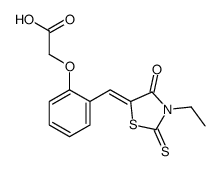 2-[2-[(E)-(3-ethyl-4-oxo-2-sulfanylidene-1,3-thiazolidin-5-ylidene)methyl]phenoxy]acetic acid结构式