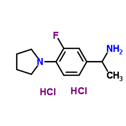 1-[3-Fluoro-4-(1-pyrrolidinyl)phenyl]ethanamine dihydrochloride结构式