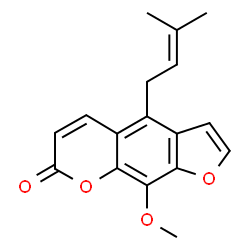 6-Hydroxy-7-methoxy-4-(3-methyl-2-butenyl)-5-benzofuranacrylic acid δ-lactone Structure