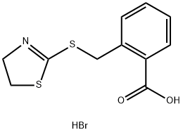 Benzoic acid, 2-[[(4,5-dihydro-2-thiazolyl)thio]methyl]-, hydrobromide (1:1) Structure